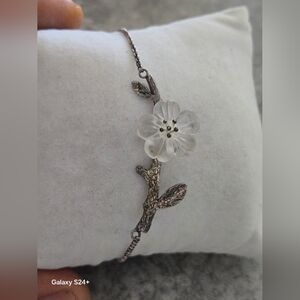 Sterling Silver Bracelet Fleur sous la Pluie